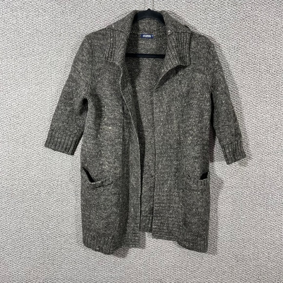 Journal Standard Cardigan Sweater Womens Medium Brown Short Sleeves Open Front‎ - Picture 1 of 8